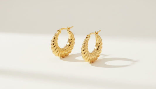 Twisted Gold Hoop Earrings