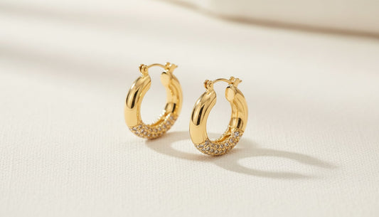 Luxe Spark Gold Hoop Earrings