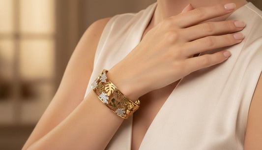 Golden Filigree Statement Cuff