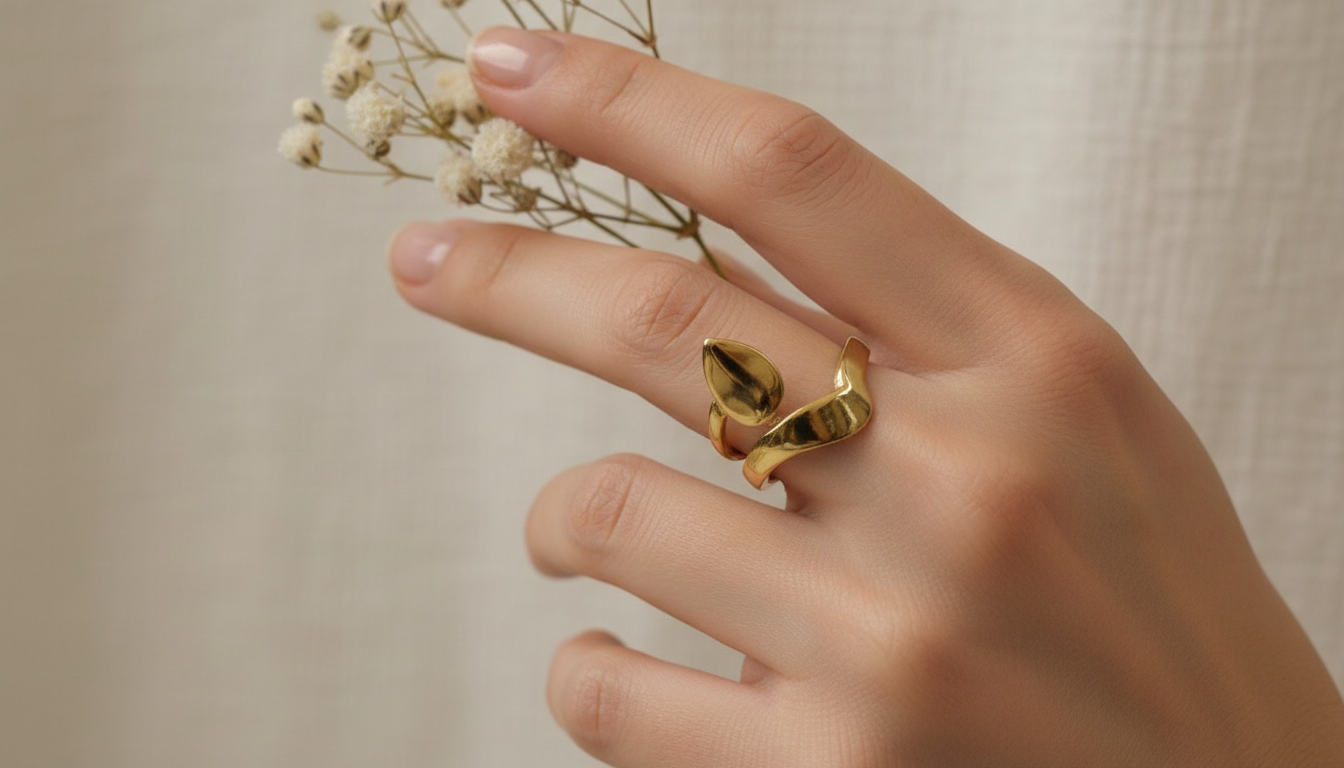 Sculpted Leaf Ring