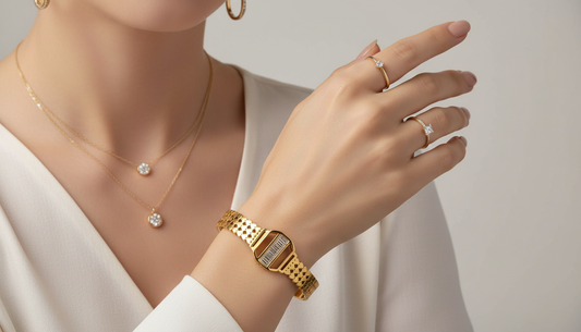 Regal Crystal Gold Cuff